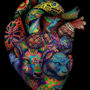 Corazón del pueblo.- Giclée intervenido