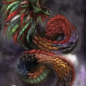 Quetzalcóatl y el maíz.- Giclée intervenido